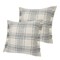 Edge Collections - 20-inch h x 20-inch w x 4-inch d - Gray - Fringed Plaid Throw Pillows for Home Decor - 2 Pieces